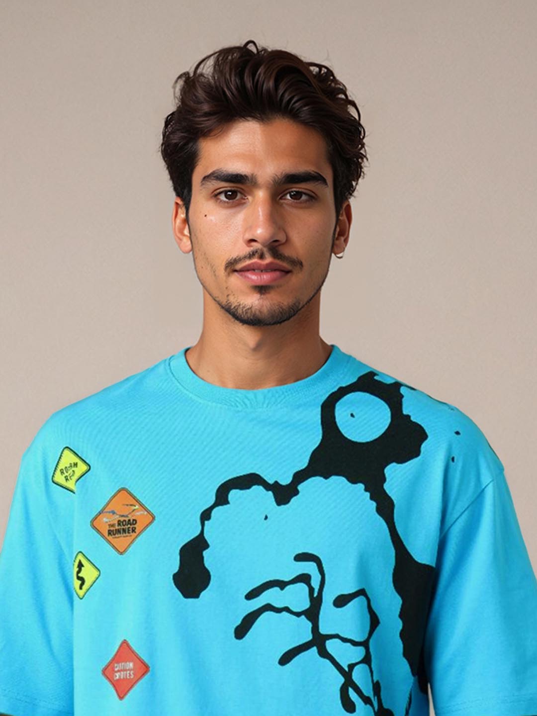 The Indian Garage Co Men Looney Tunes Graphic Printed Round Neck Cotton T-shirt