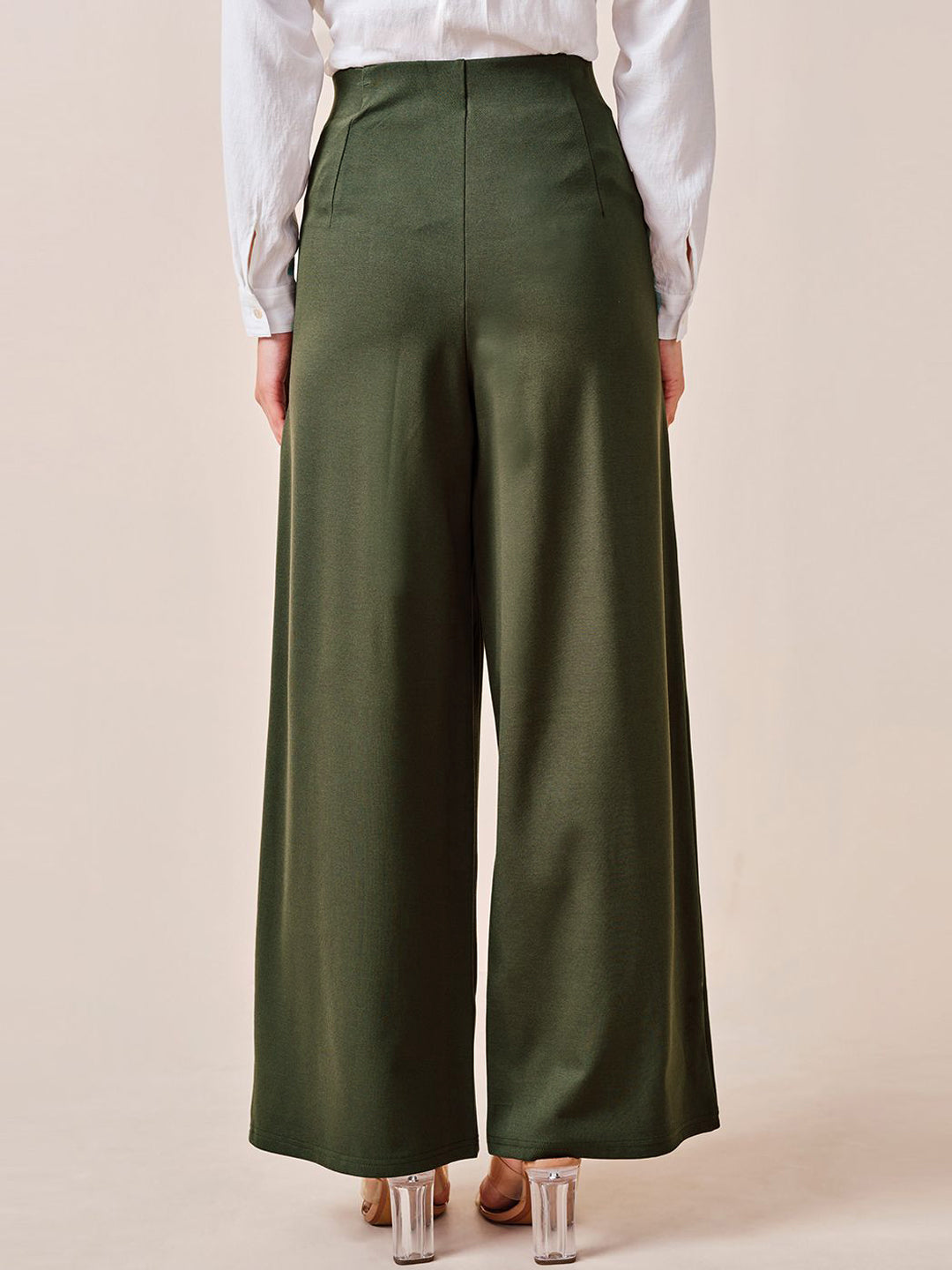 AND Women Loose Fit High-Rise Pleated Trousers