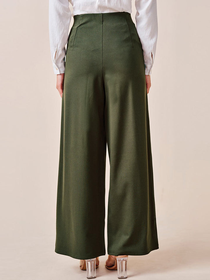 AND Women Loose Fit High-Rise Pleated Trousers