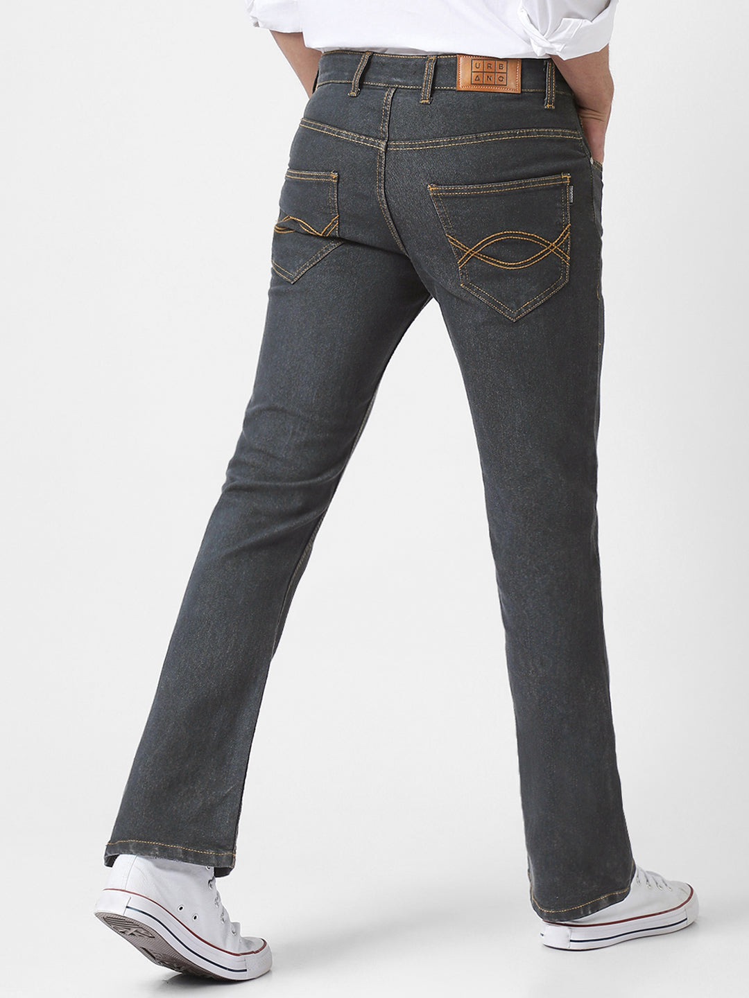 Urbano Fashion Men Bootcut Light Fade Stretchable Jeans