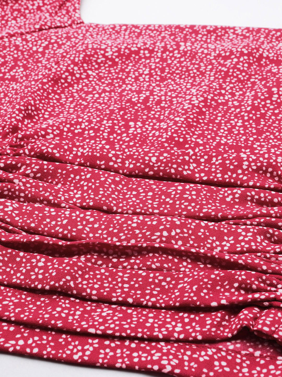 STREET 9 Maroon Floral Georgette Fitted Crop Top