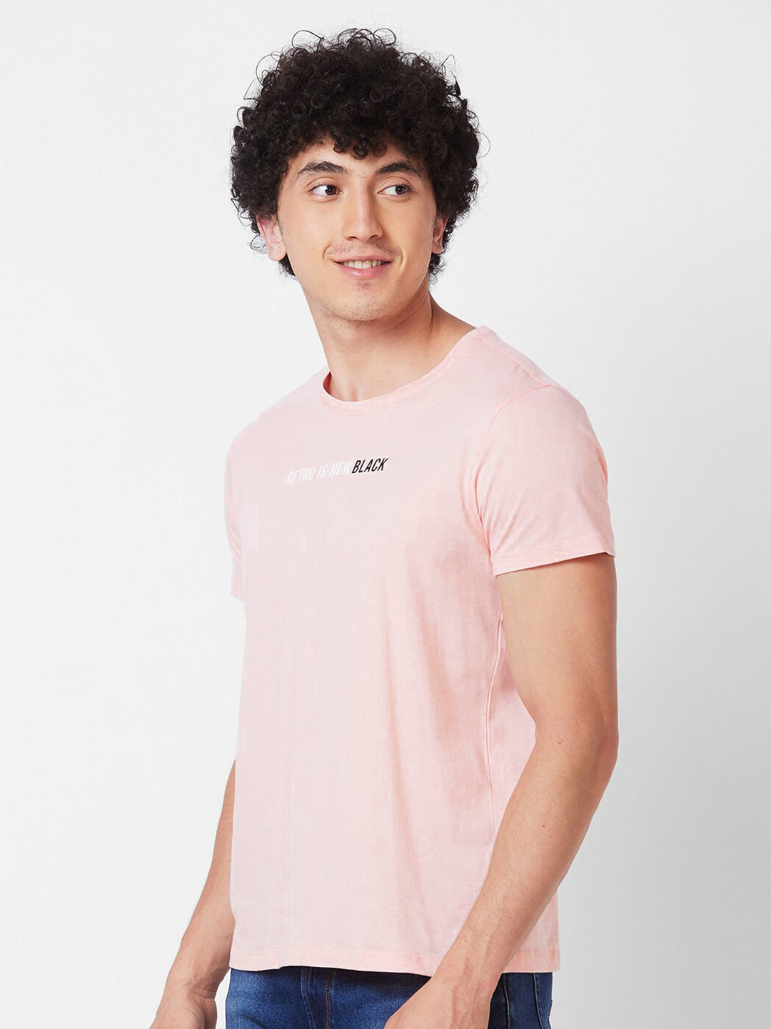 SPYKAR Typography Cotton Slim Fit T-shirt