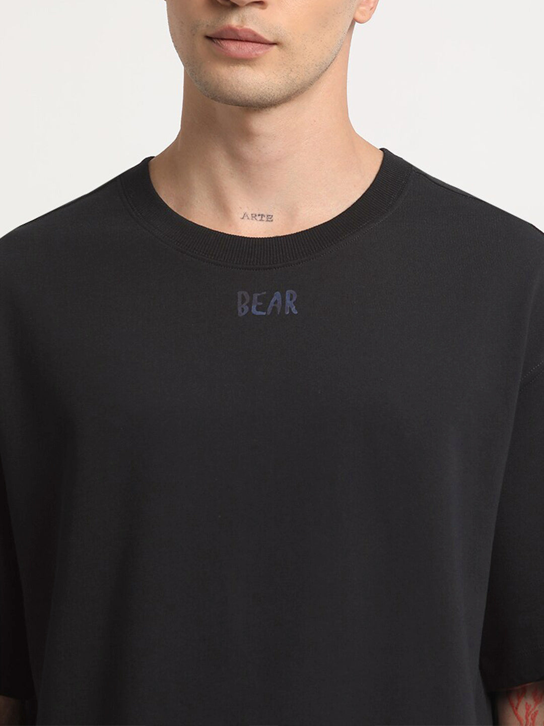 THE BEAR HOUSE Animal Printed Round Neck Oversized Cotton T-shirt