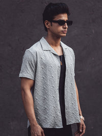 Powerlook Self Design Casual Shirt