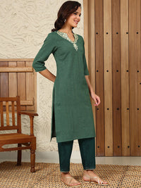 W Women Flared Sleeves Thread Work Kurta