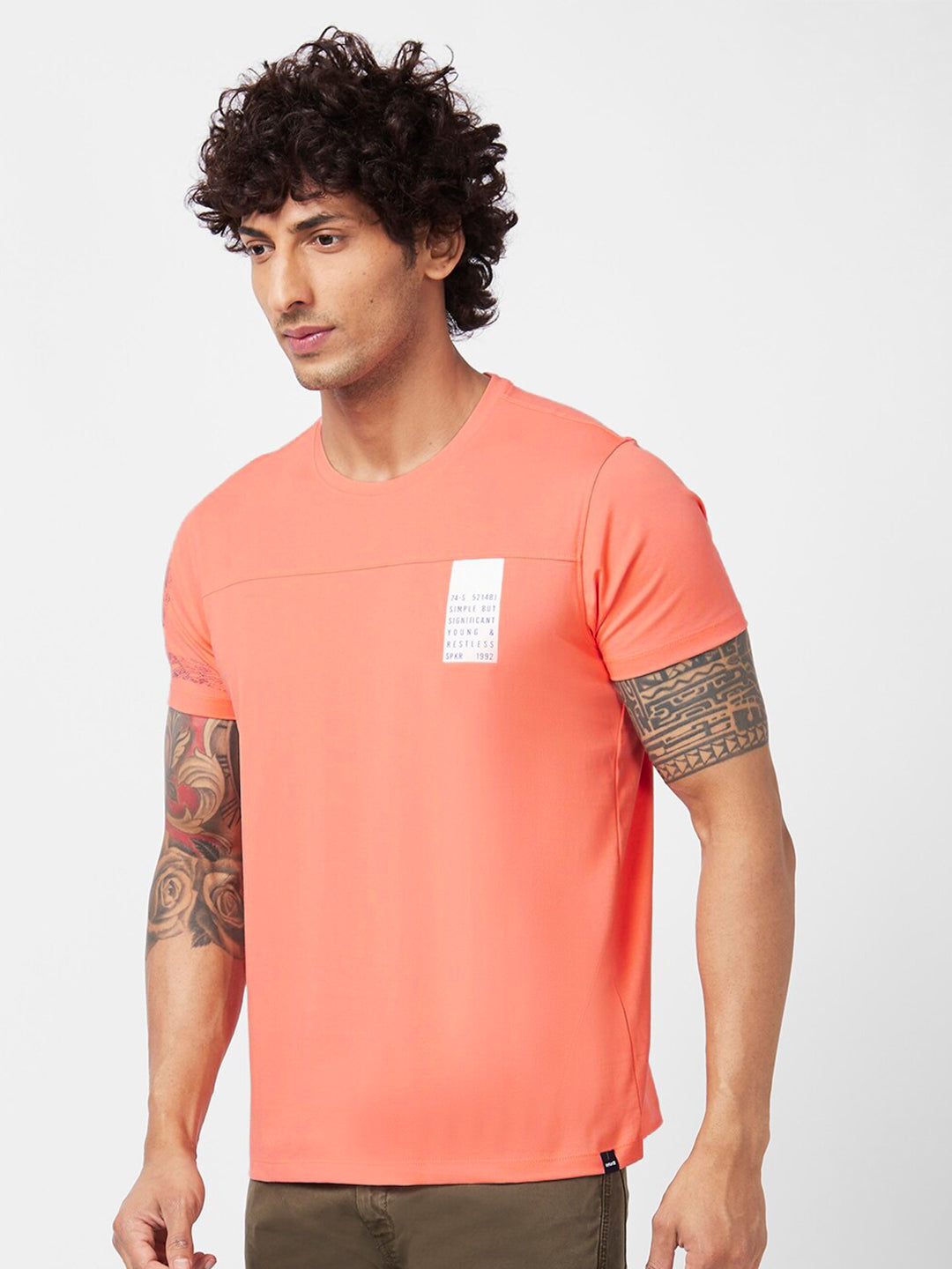 SPYKAR Typography Printed Slim Fit Casual T-Shirt