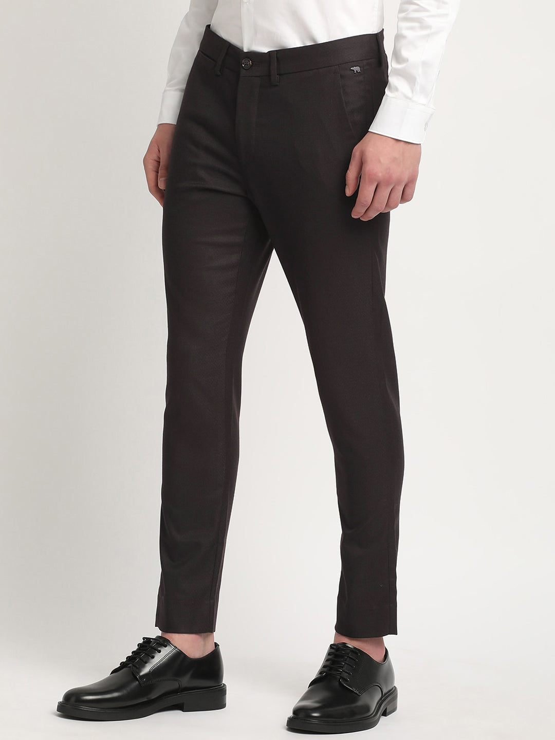THE BEAR HOUSE Men Solid Tapered Fit Mid-Rise Formal Trousers