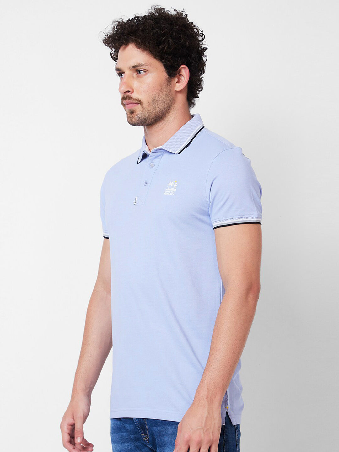 SPYKAR Polo Collar Cotton Slim Fit T-shirt