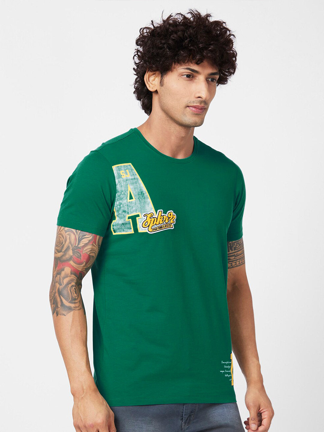 SPYKAR Typography Printed Slim Fit T-shirt