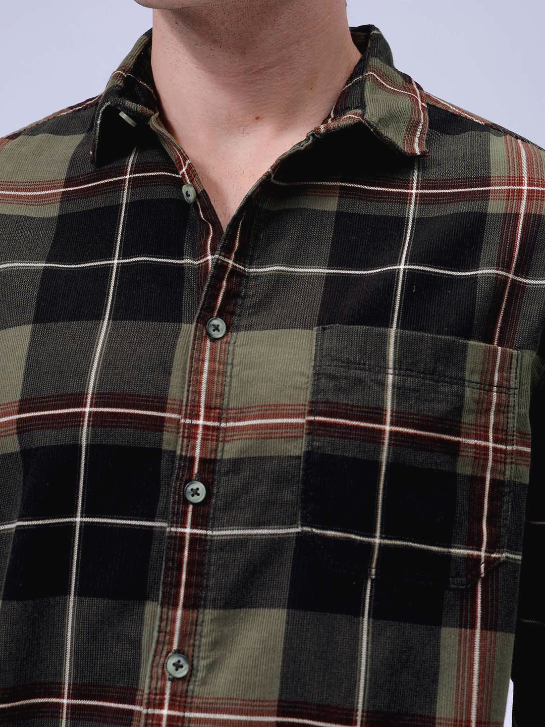The Indian Garage Co Spread Collar Tartan Checked Casual Shirt