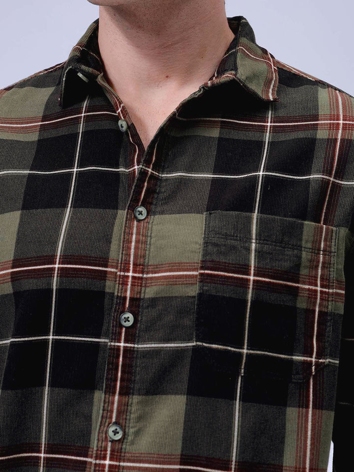 The Indian Garage Co Spread Collar Tartan Checked Casual Shirt