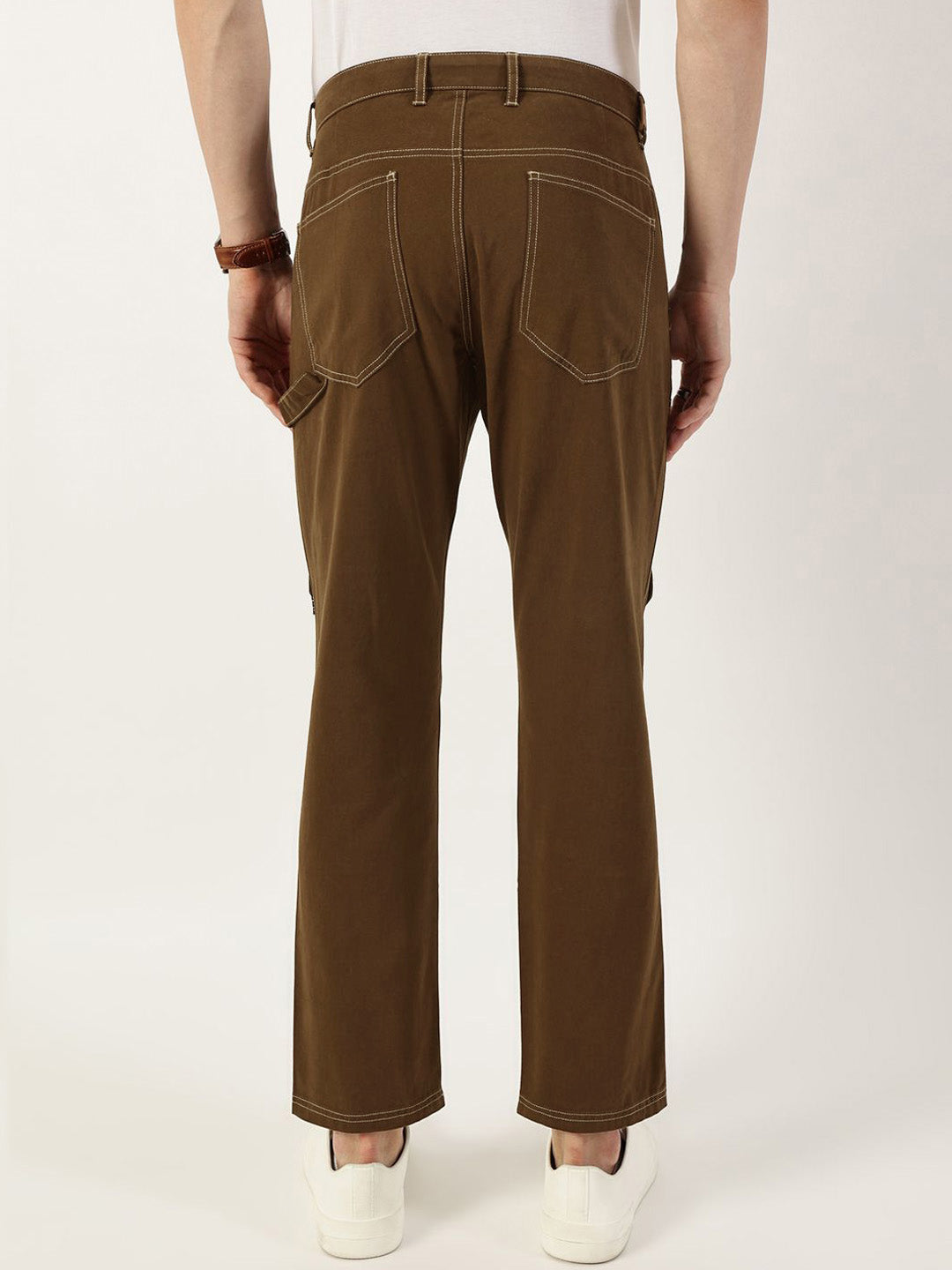 Thomas Scott Men Smart Regular Fit Easy Wash Mid-Rise Cotton Trousers