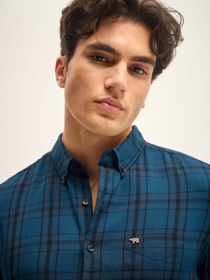 THE BEAR HOUSE Men Slim Fit Tartan Checks Opaque Checked Casual Shirt