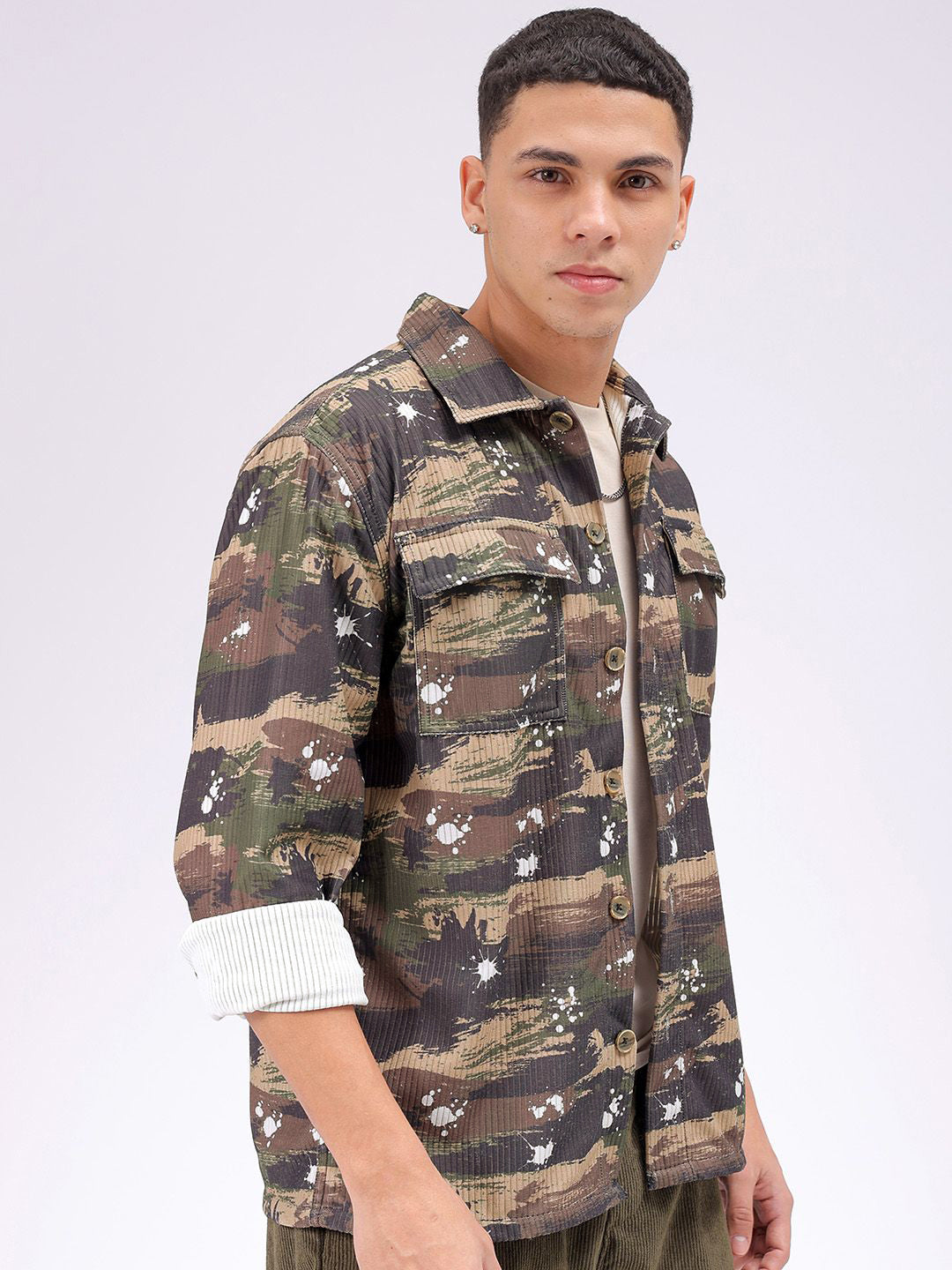 The Indian Garage Co Men Cutaway Collar Abstract Printed Casual Shirt