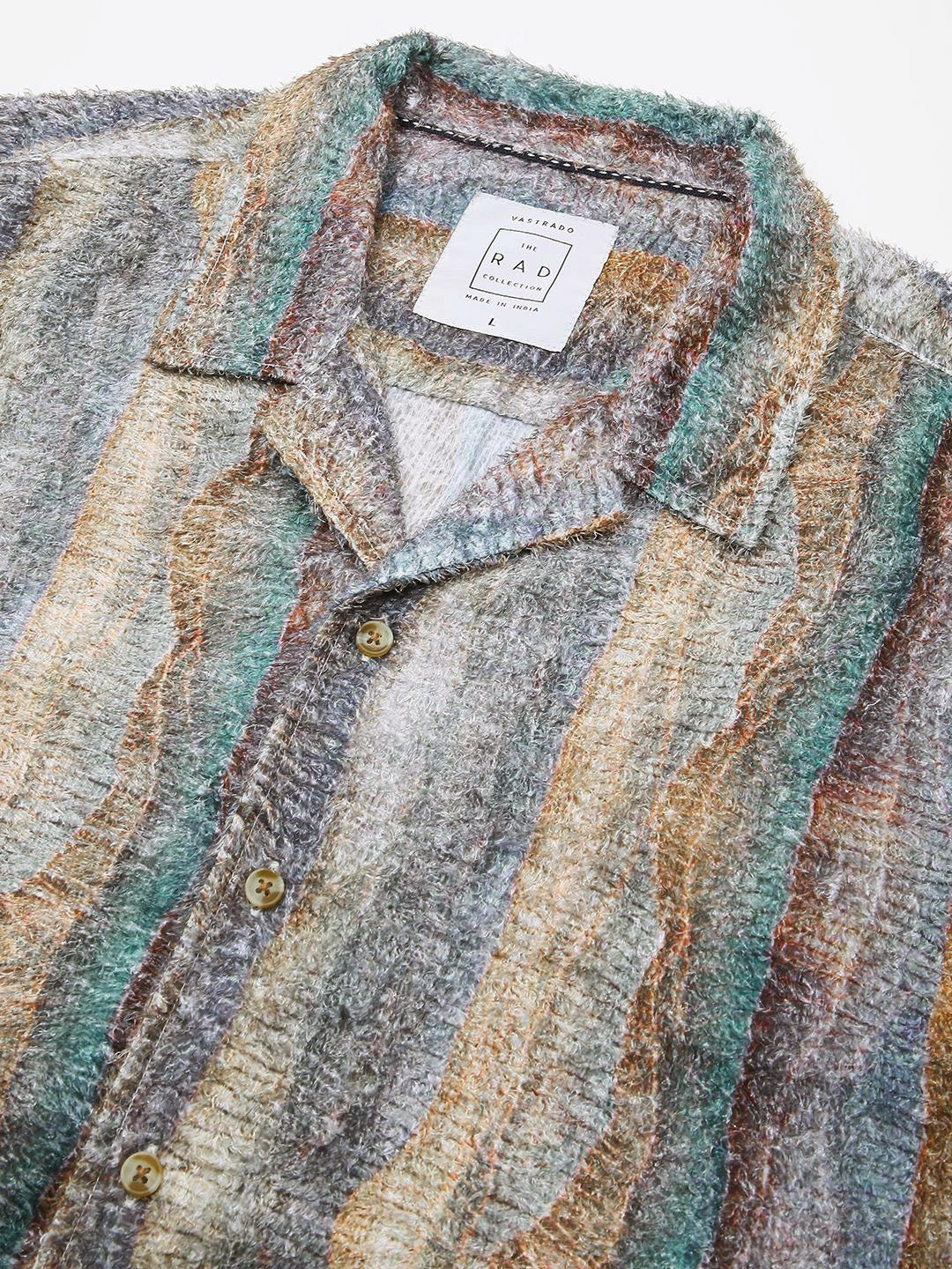 VASTRADO Men Classic Abstract Self Design Oversized Casual Shirt