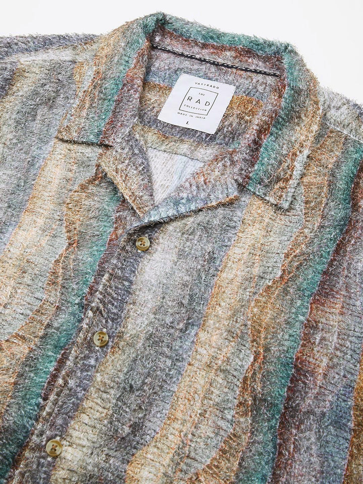 VASTRADO Men Classic Abstract Self Design Oversized Casual Shirt