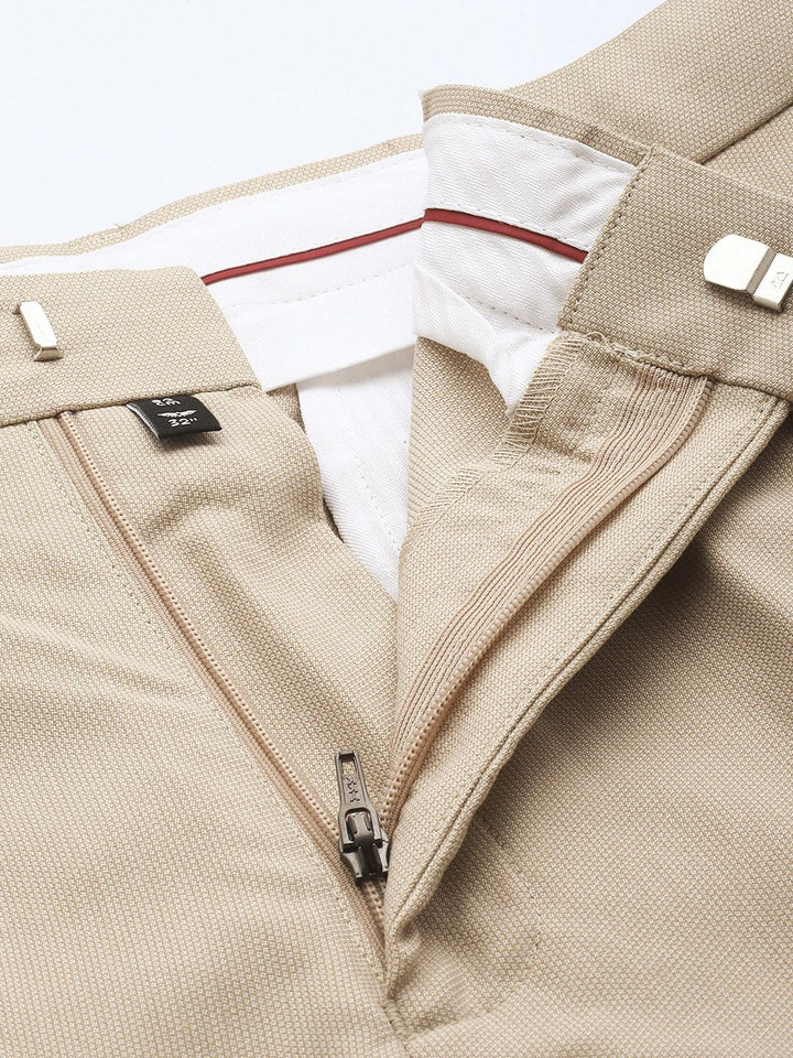 Park Avenue Men Textured Slim Fit Formal Trousers