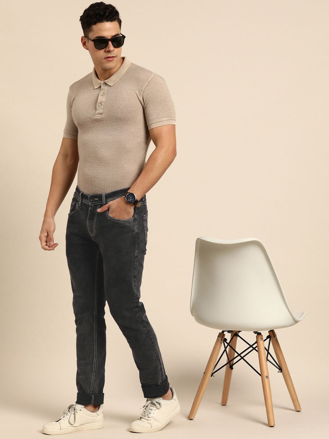 Being Human Clothing Men Skinny Fit Light Fade Stretchable Jeans