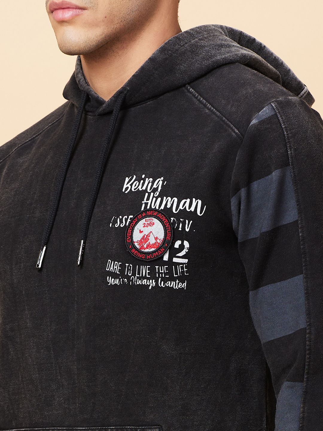 Being Human Printed Hooded Sweatshirts