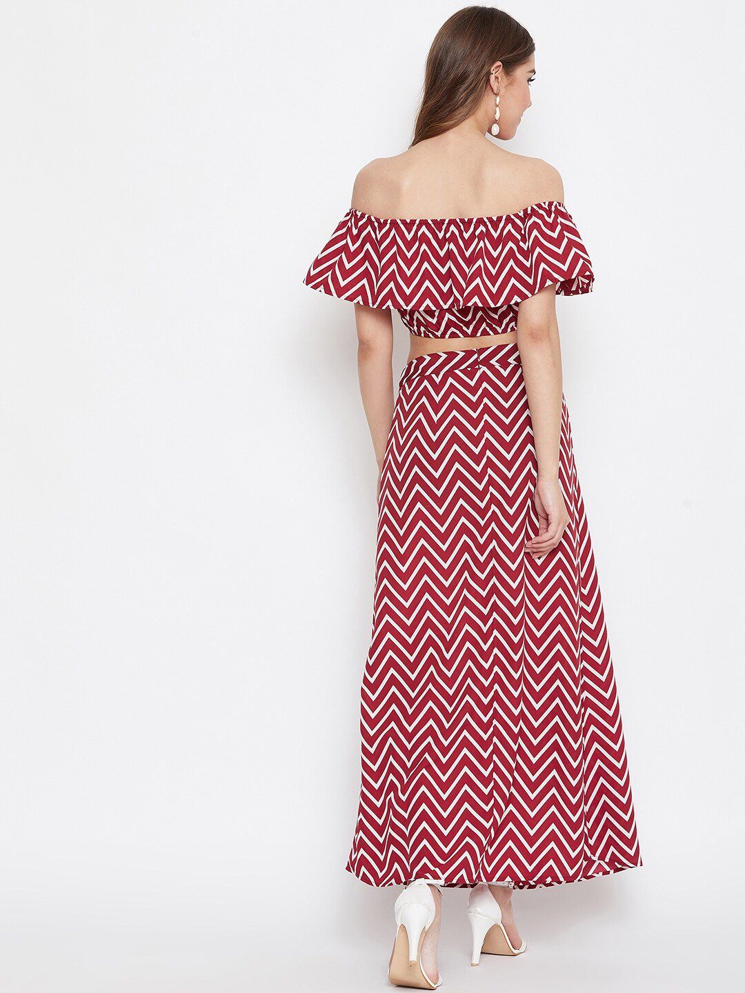 Berrylush Women Maroon Printed Co-ordinate Sets Dress