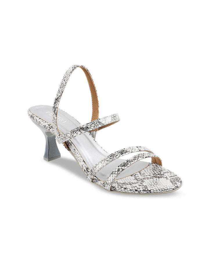 Metro Printed Open Toe Kitten Heels