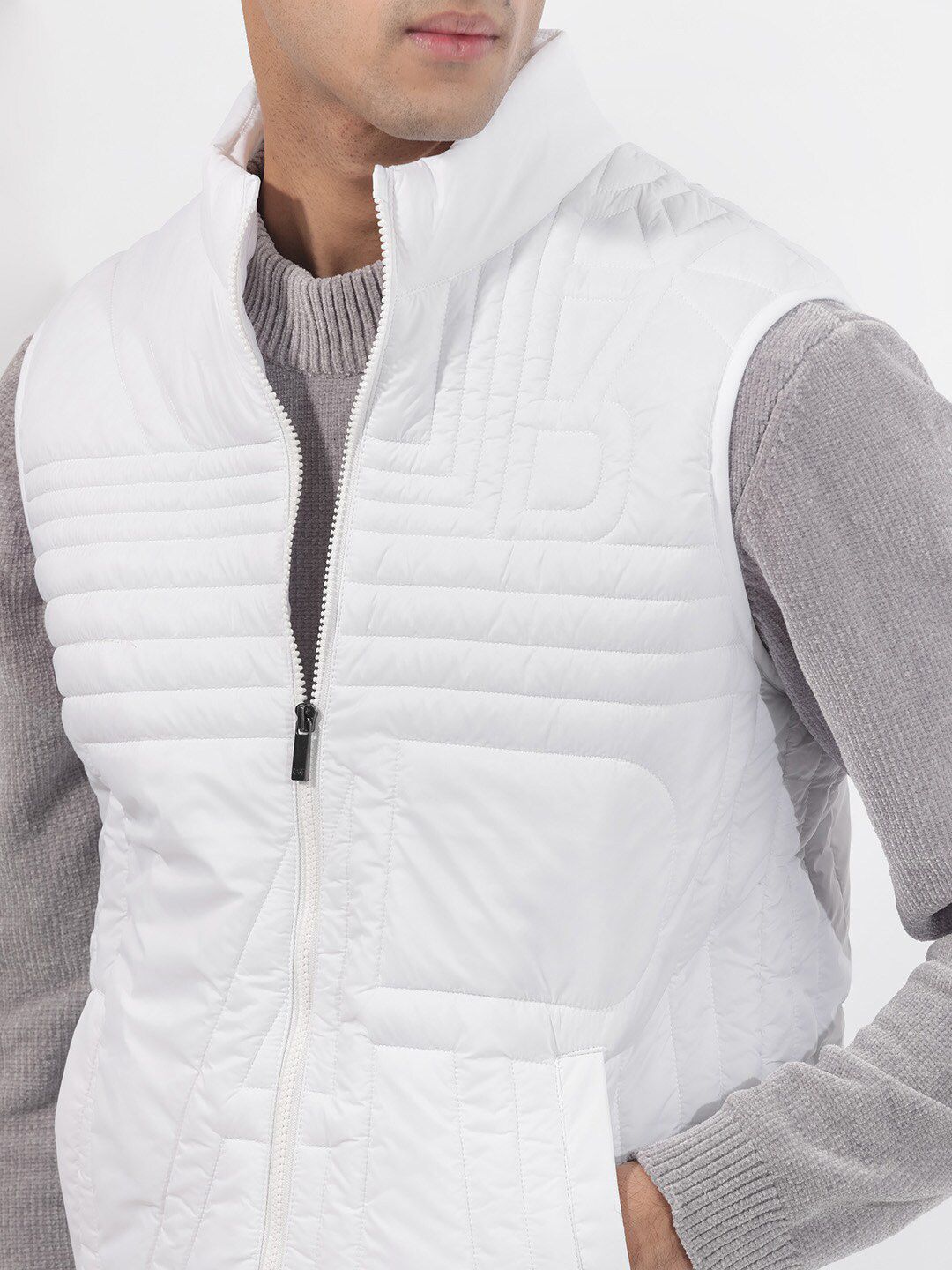 RARE RABBIT Men Queltex Tailored Fit Mock Collar Quilted Jacket