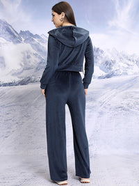 Tokyo Talkies Hooded Tube Top with Sweatshirt And Cargo Wide Leg Pant Co-Ords
