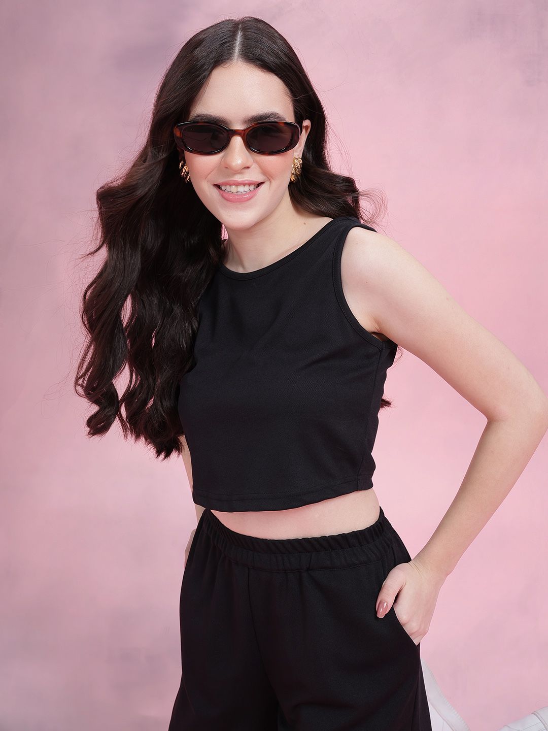 DressBerry Crop Tank Top With Pull On Shorts Co-ords