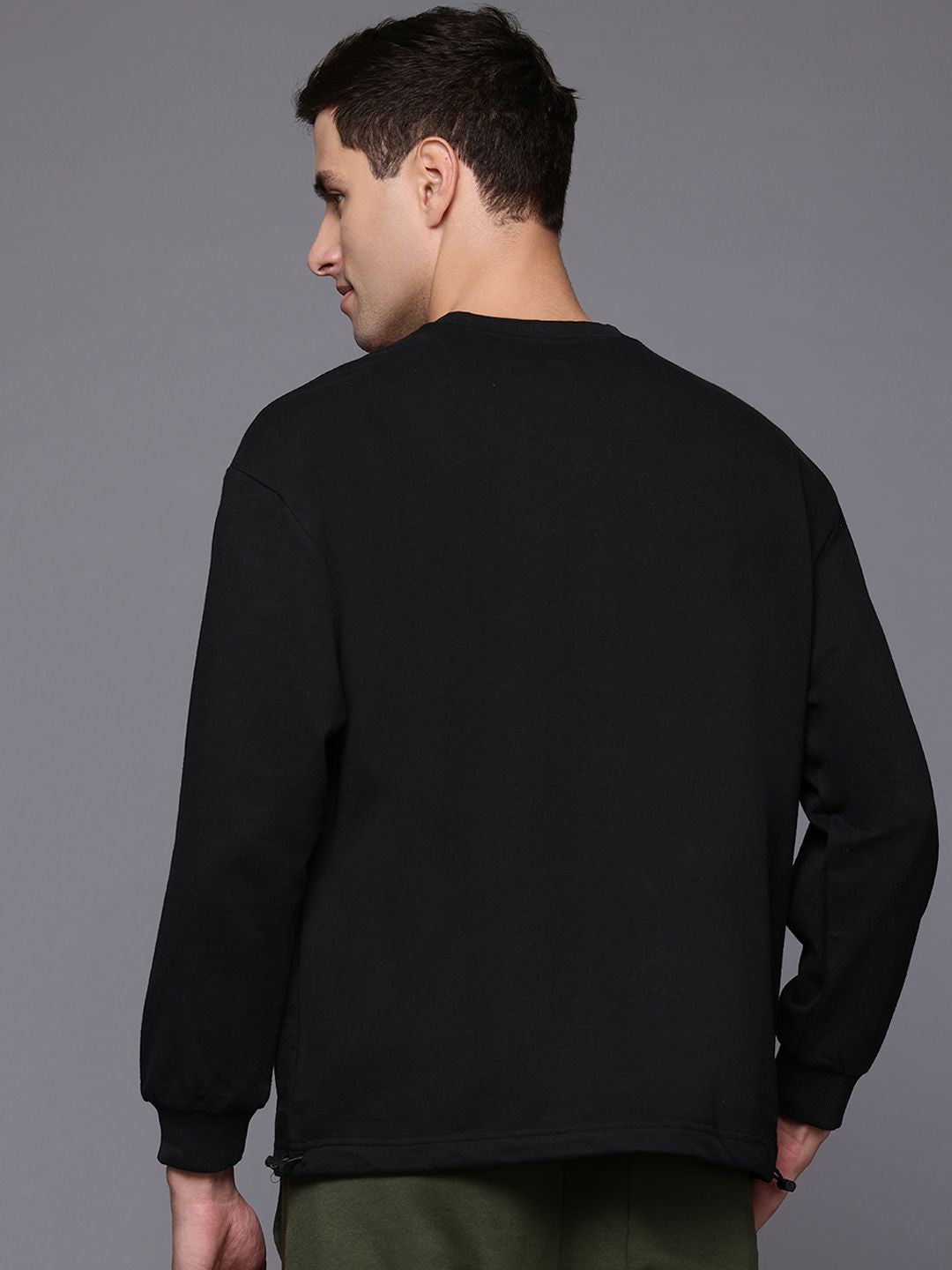 HRX by Hrithik Roshan Round Neck Pullover Toggle Hem Sweatshirt