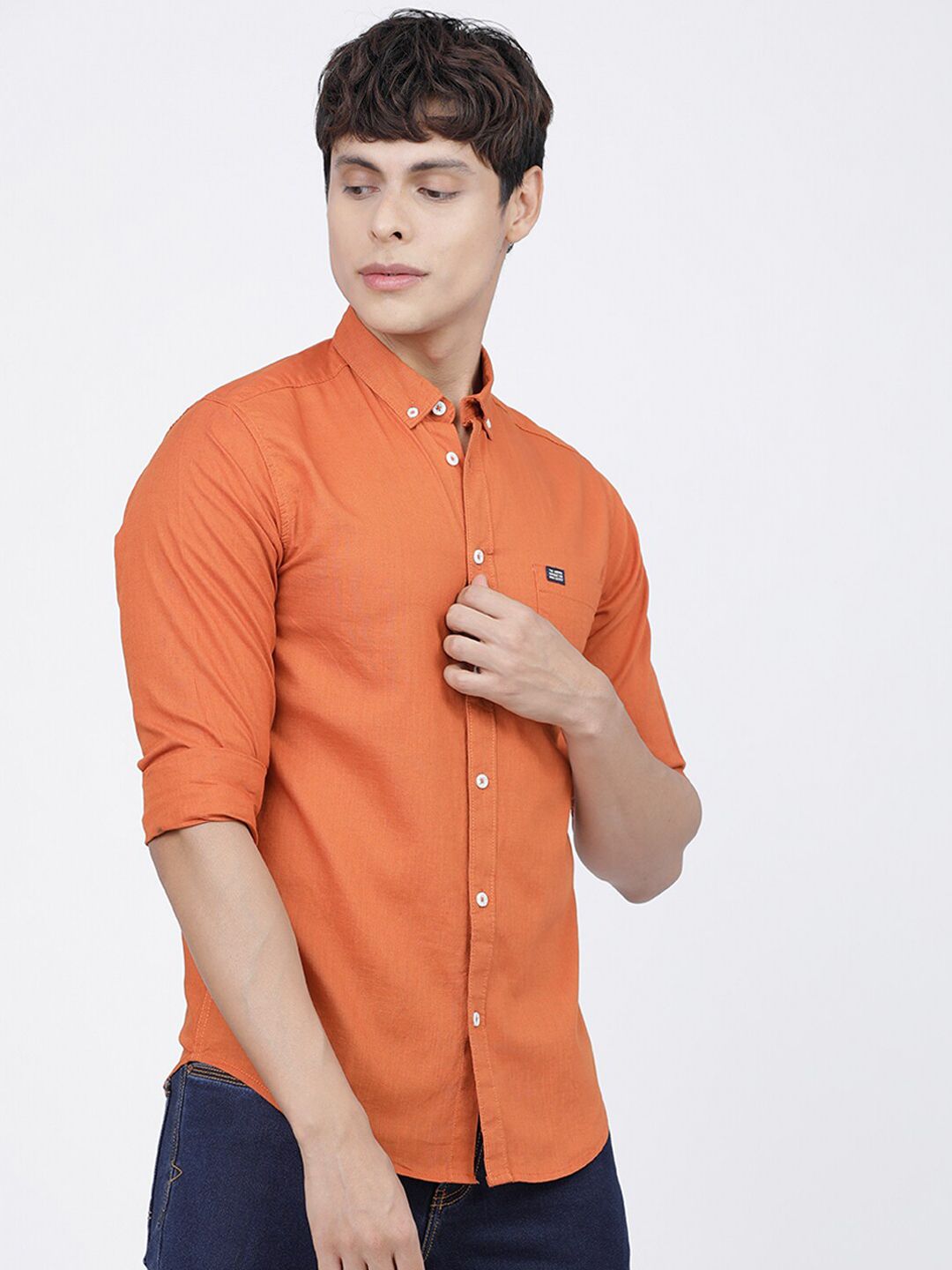 The Indian Garage Co Men Orange Casual Shirt