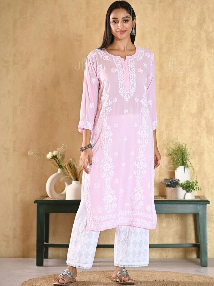 Rumah Wanita Chikankari Sulam Kurta Chikankari