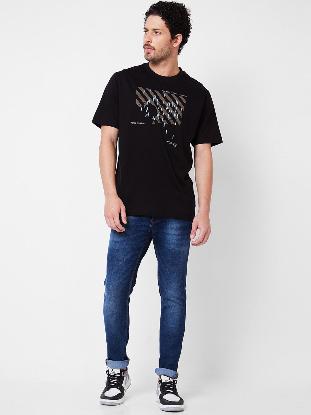 SPYKAR Men Skinny Fit Heavy Fade Low Rise Stretchable Jeans
