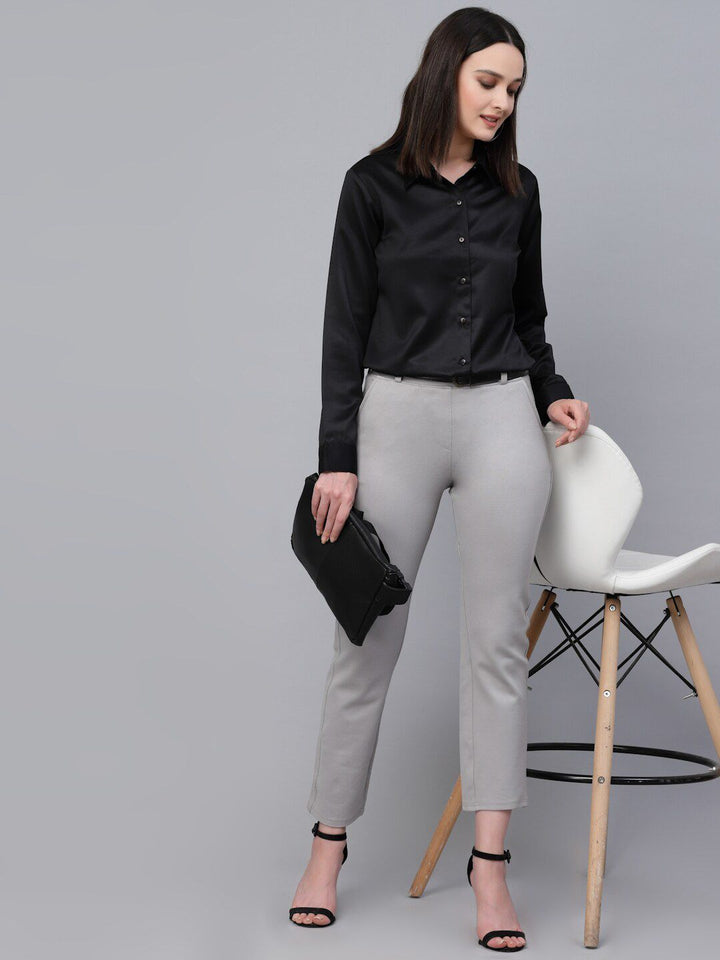 Style Quotient Satin Finish Spread Collar Formal Shirt