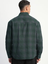 THE BEAR HOUSE Men Tartan Checks Opaque Relaxed Fit Pure Cotton Casual Shirt