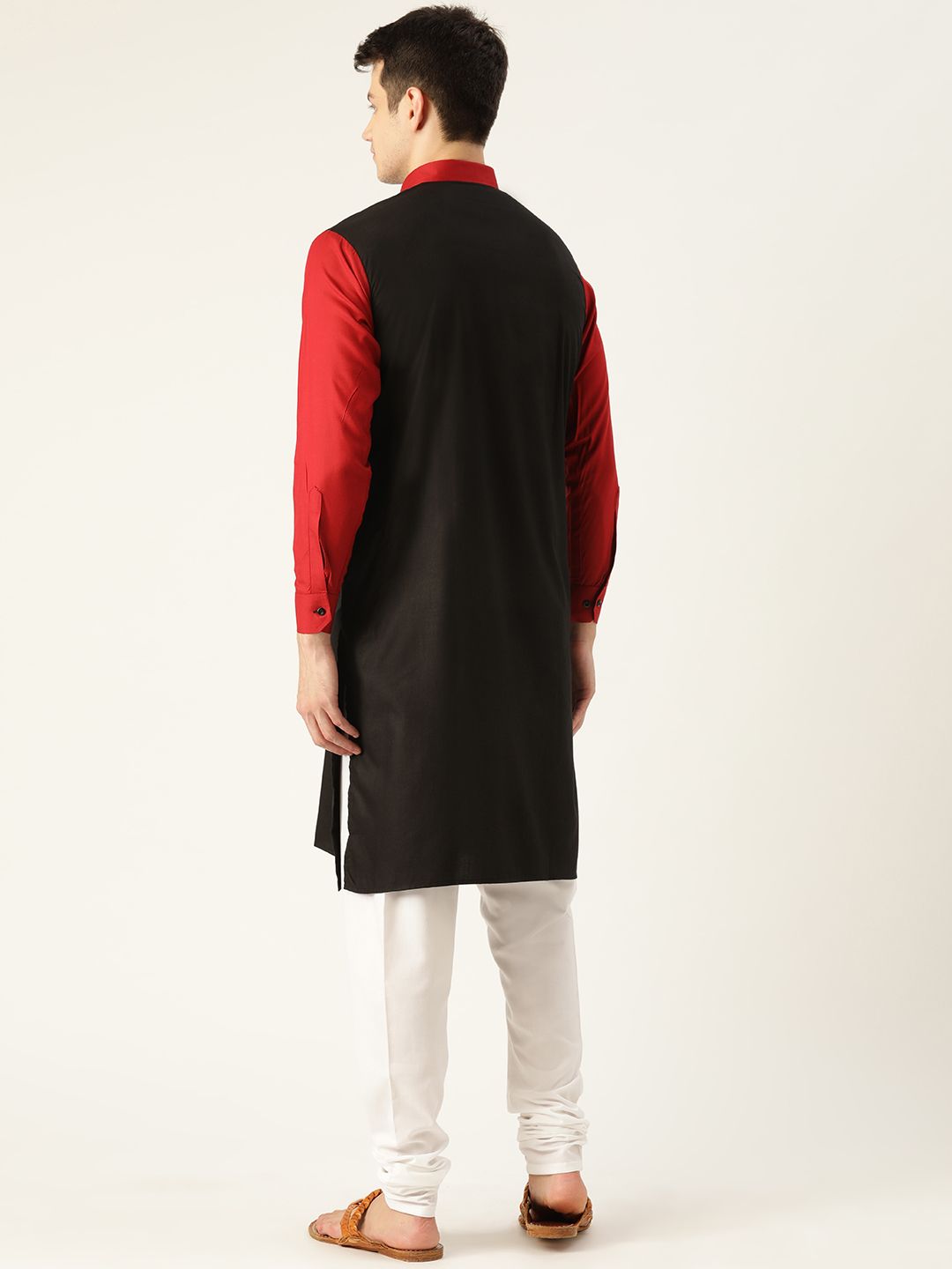 SOJANYA Lelaki Hitam Solid Kurta Lurus