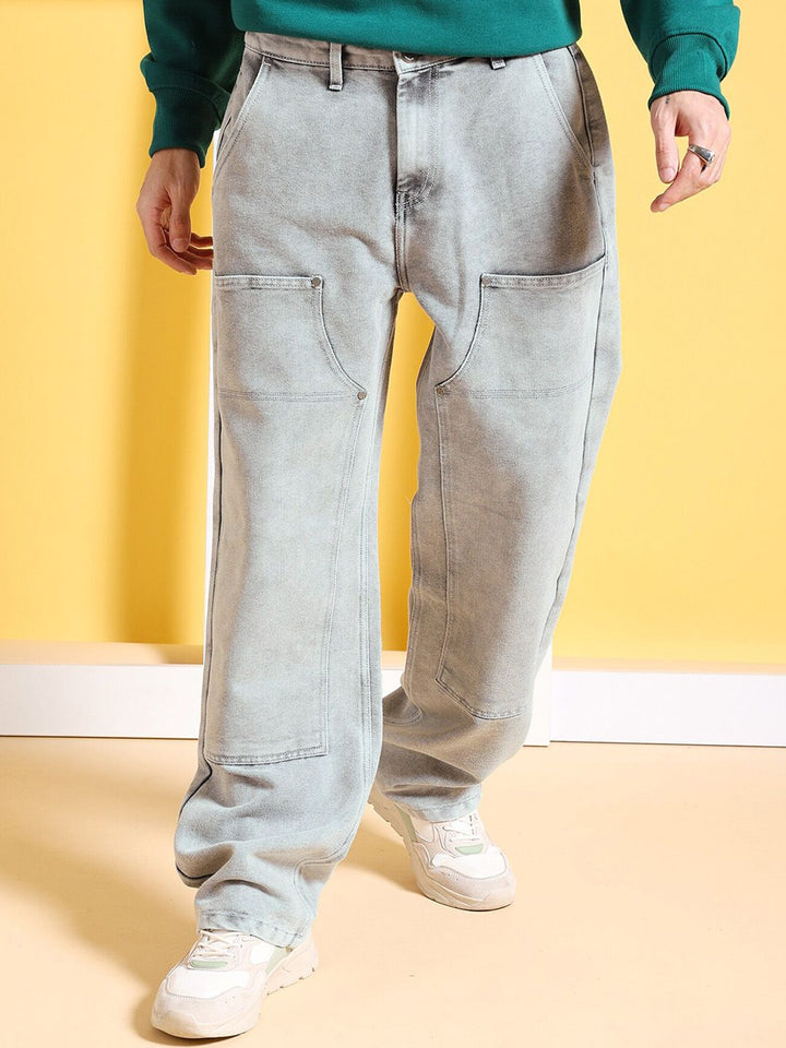 The Indian Garage Co Men Heavy Fade Mid-Rise Relaxed Fit Jeans