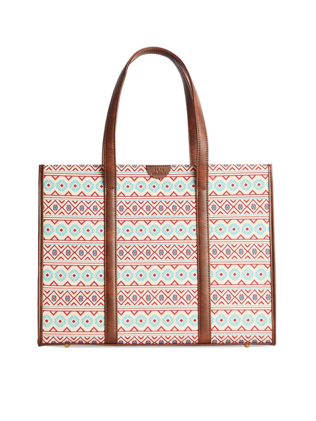 TEAL BY CHUMBAK Floral Printed Structured Handheld Bag