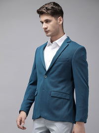 Park Avenue Self Design Textured Super Slim Fit Single Breasted Formal Blazer