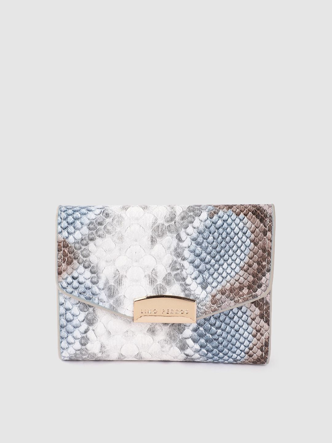 Lino Perros Women Croc Textured Three Fold Wallet
