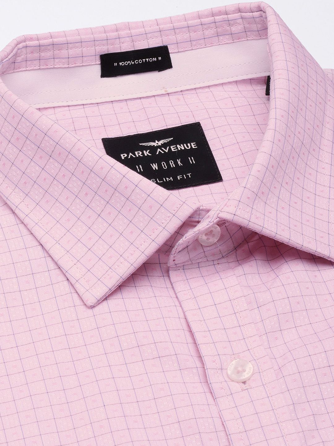 Park Avenue Pure Cotton Slim Fit Checked Formal Shirt