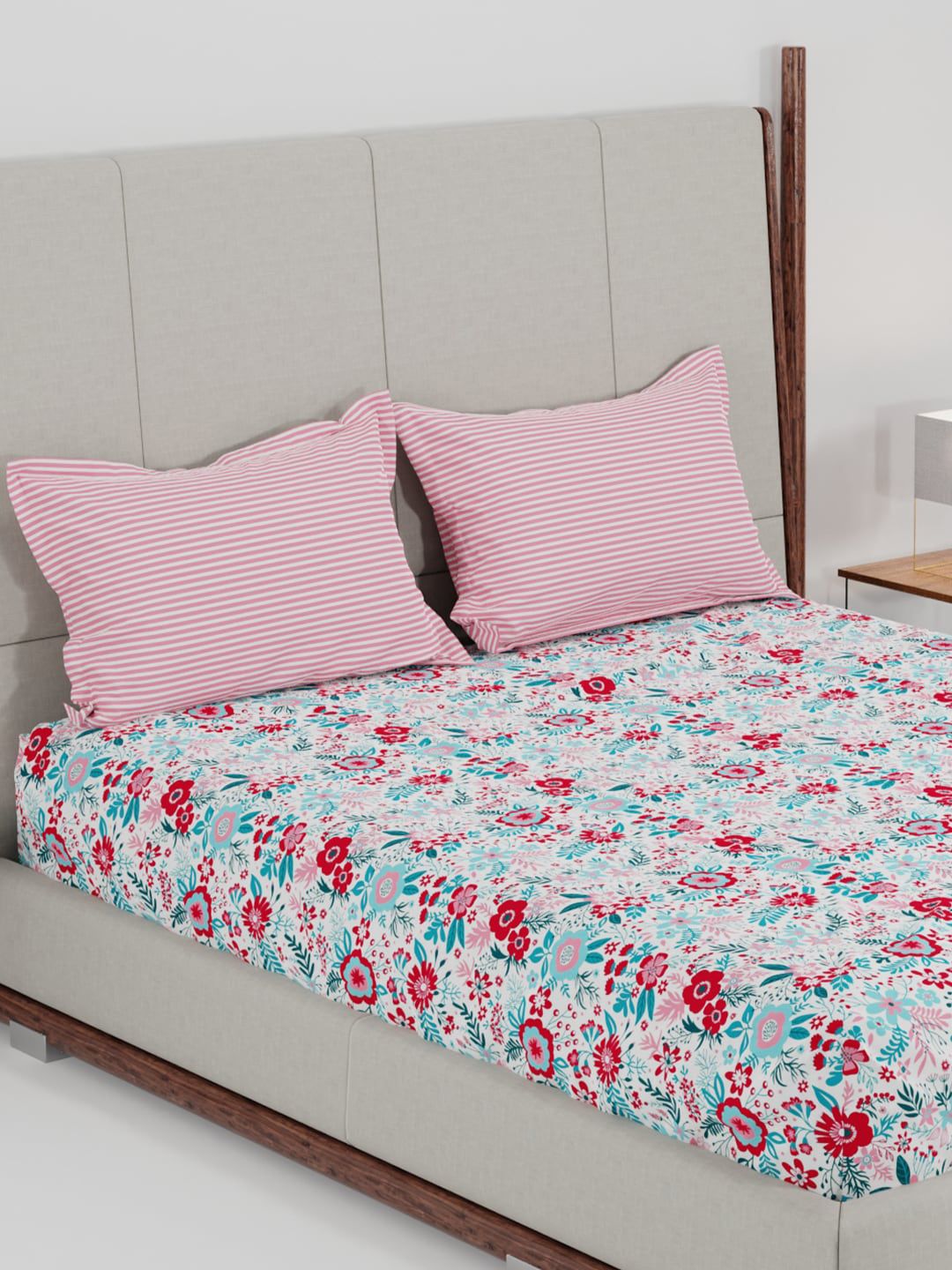 MYTRIDENT Unisex Pink Bedsheets