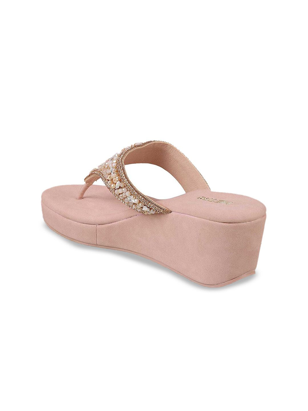 Metro  Embellished Open Toe Wedges