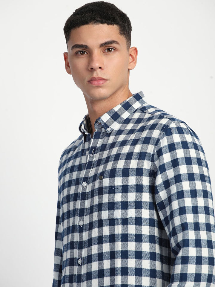 THE BEAR HOUSE Men Slim Fit Buffalo Checks Opaque Checked Casual Shirt