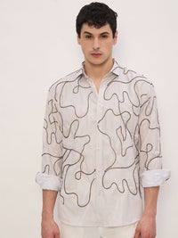 DENNISON Embroidered Drop-shoulder Shirt