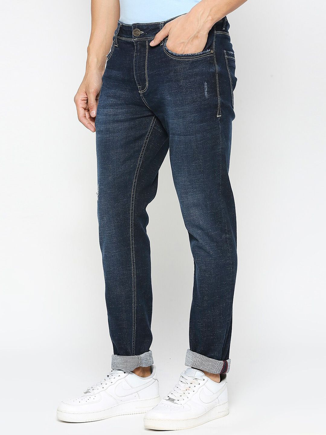 Being Human Men Low Distress Light Fade Skinny Fit Jeans