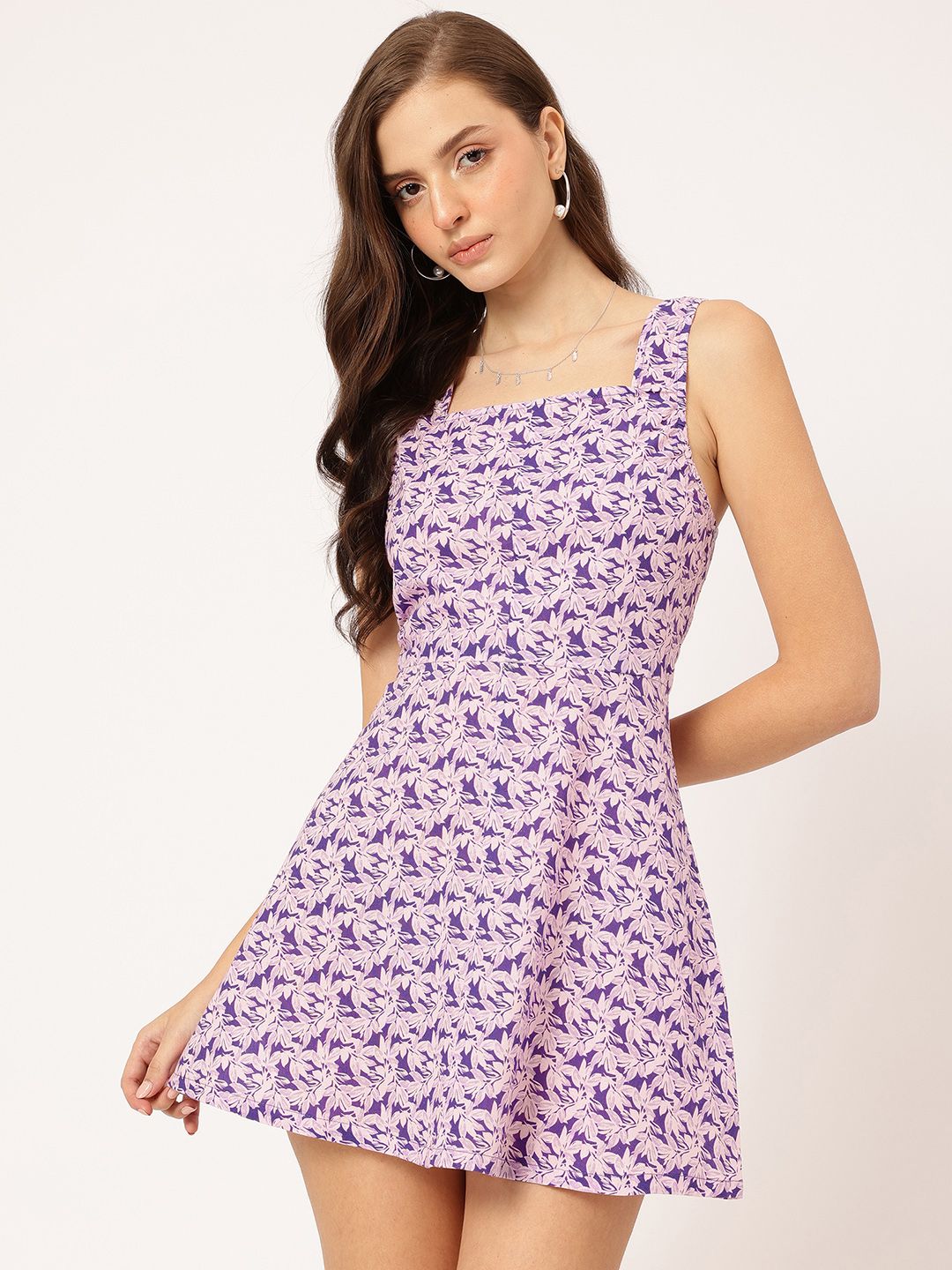 DressBerry Floral Dreams Printed Styled Back Mini Dress