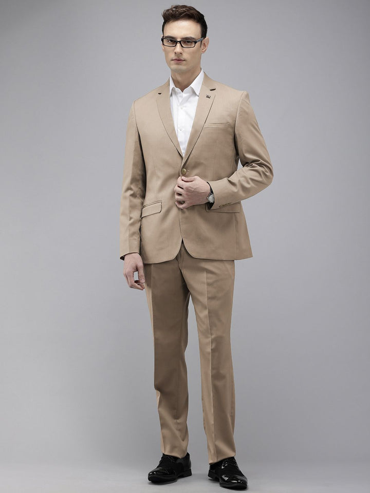 Park Avenue Solid Single Breasted Slim Fit 2 Piece Formal Suits