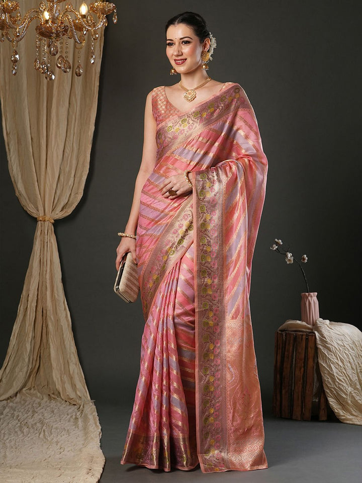 Saree mall Woven Design Zari Organza Banarasi Sarees