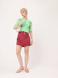 DressBerry Femi Cute Ruffle Delight Printed Perfection Top