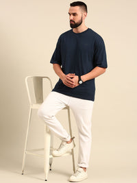 Being Human Solid Drop-Shoulder Sleeves Pure Cotton Applique T-shirt